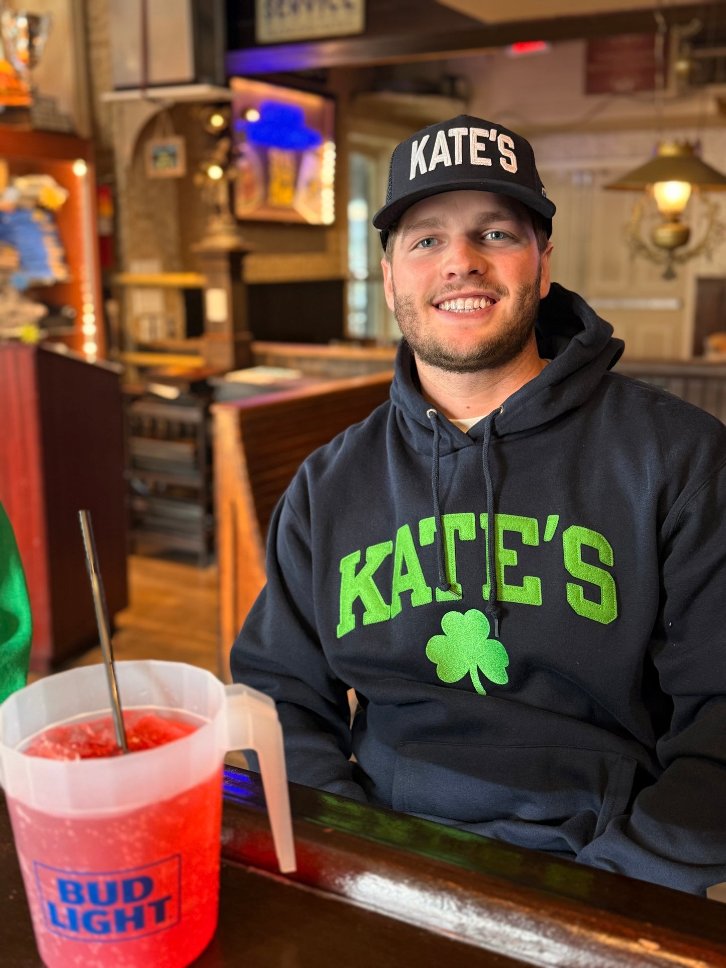 Embroidered Navy St. Patty’s Hoodie