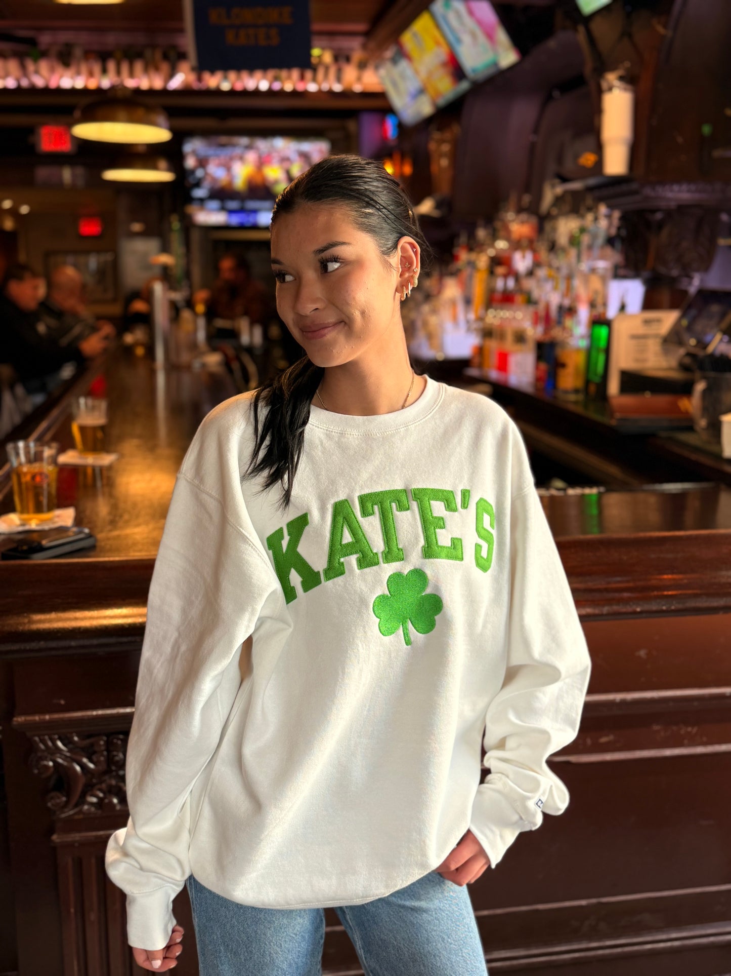 Embroidered Kate’s White St. Patty’s Crew