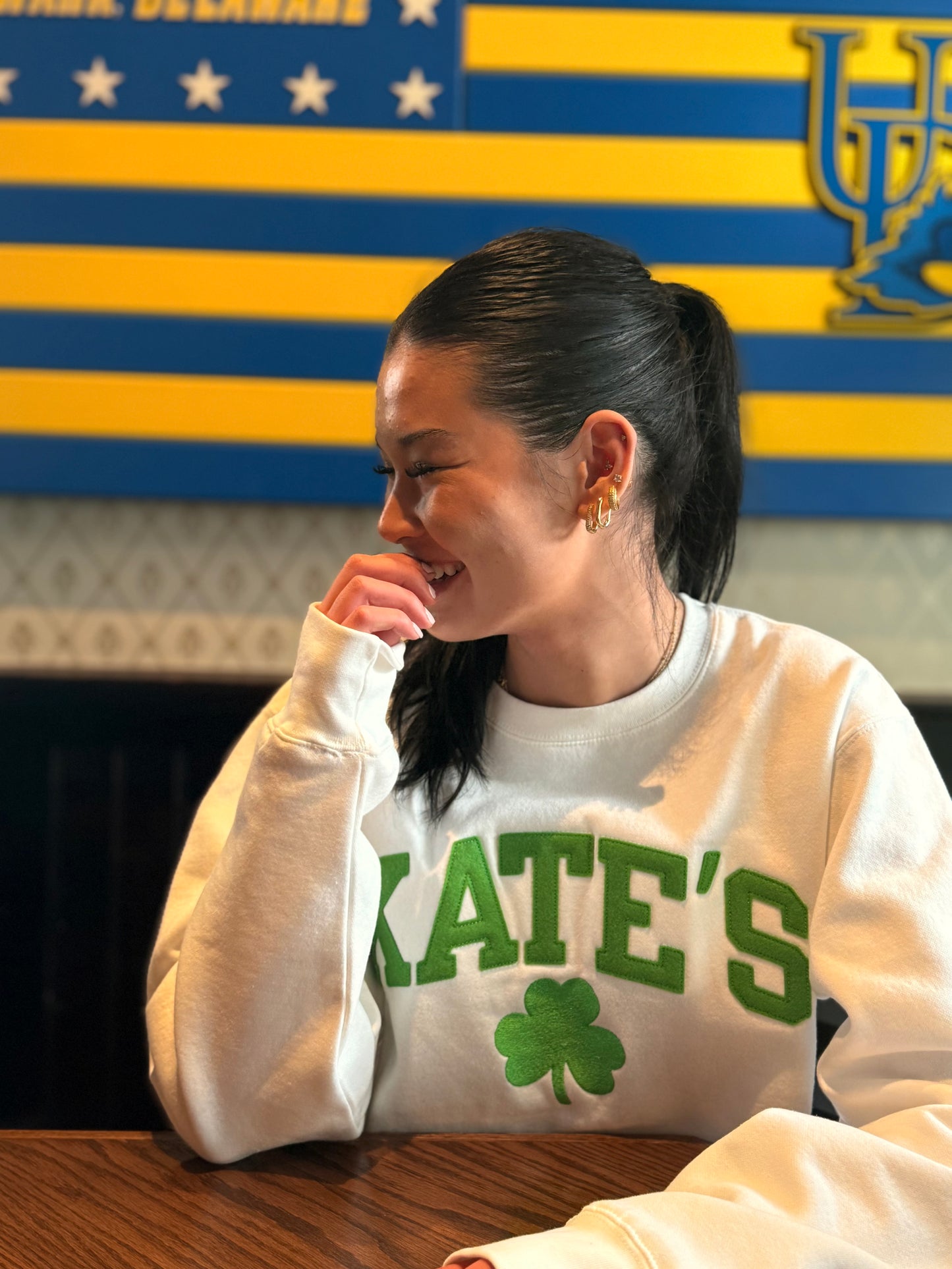 Embroidered Kate’s White St. Patty’s Crew