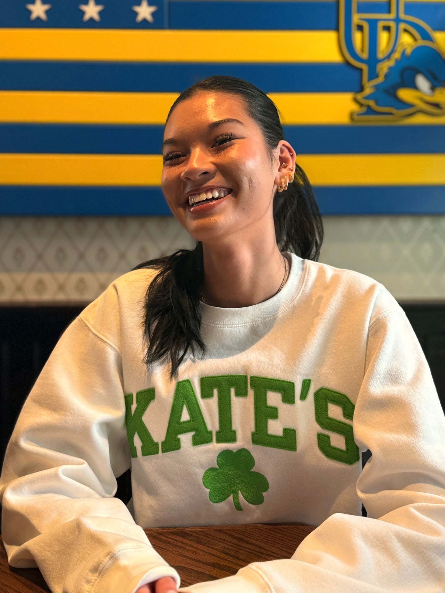 Embroidered Kate’s White St. Patty’s Crew