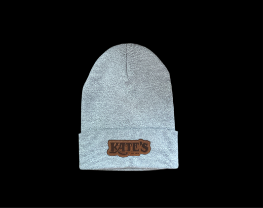 Kate’s Embroidered Grey Knit Beanie