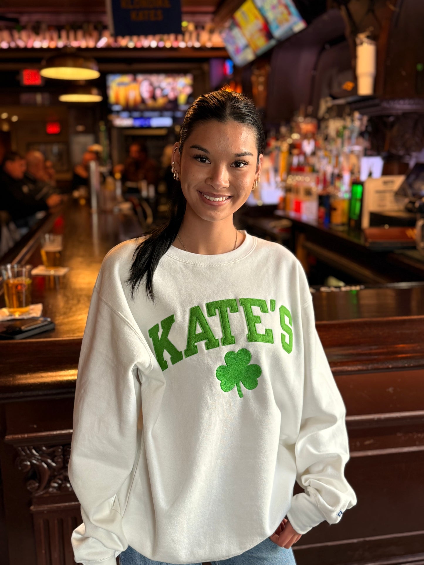 Embroidered Kate’s White St. Patty’s Crew